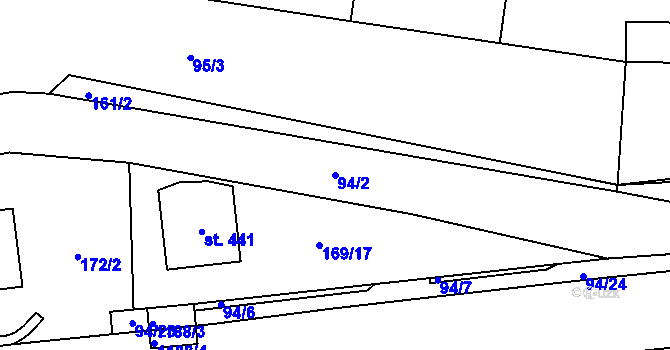Parcela st. 94/2 v KÚ Horní Bradlo, Katastrální mapa
