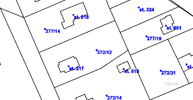Parcela st. 272/12 v KÚ Horní Bradlo, Katastrální mapa