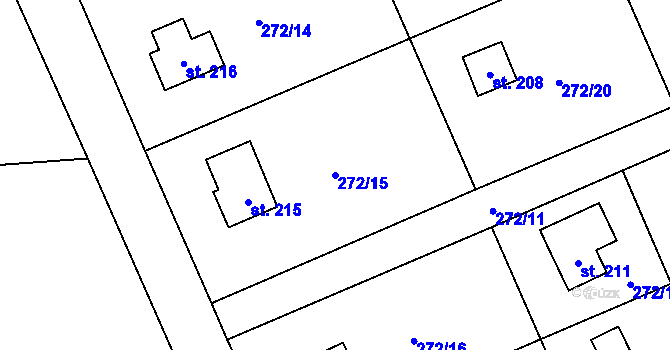Parcela st. 272/15 v KÚ Horní Bradlo, Katastrální mapa