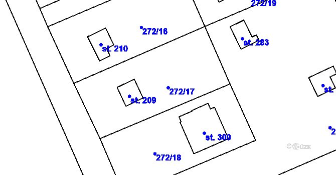 Parcela st. 272/17 v KÚ Horní Bradlo, Katastrální mapa