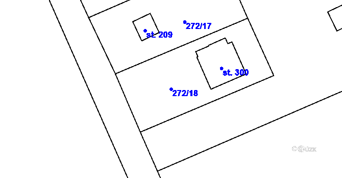 Parcela st. 272/18 v KÚ Horní Bradlo, Katastrální mapa