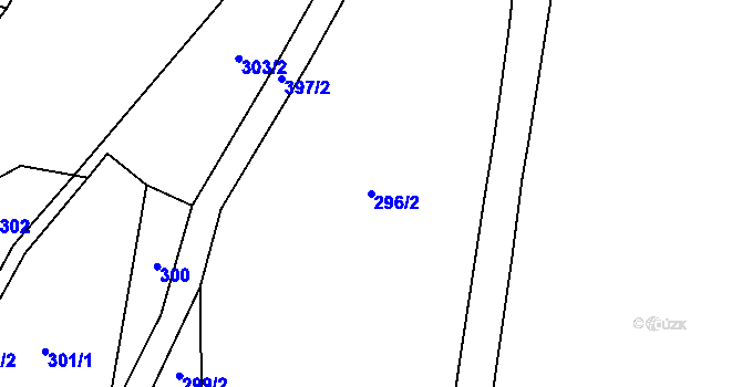 Parcela st. 296/2 v KÚ Horní Bradlo, Katastrální mapa