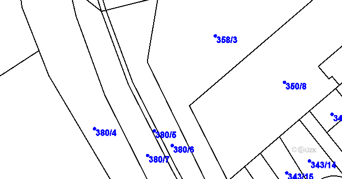 Parcela st. 350/5 v KÚ Horní Bradlo, Katastrální mapa