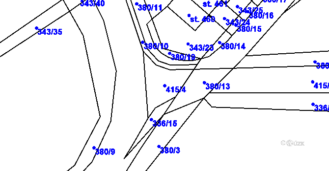 Parcela st. 415/4 v KÚ Horní Bradlo, Katastrální mapa