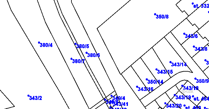 Parcela st. 350/15 v KÚ Horní Bradlo, Katastrální mapa