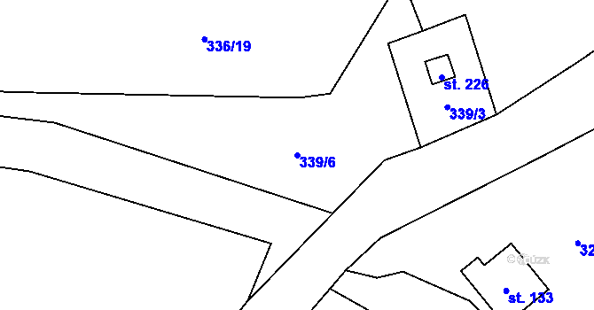 Parcela st. 339/6 v KÚ Horní Bradlo, Katastrální mapa