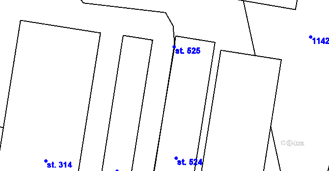 Parcela st. 1142/14 v KÚ Horní Bradlo, Katastrální mapa