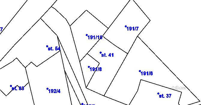 Parcela st. 41 v KÚ Lipka, Katastrální mapa