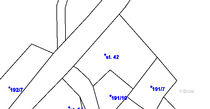 Parcela st. 42 v KÚ Lipka, Katastrální mapa
