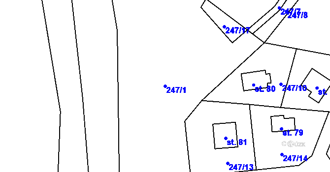 Parcela st. 247/1 v KÚ Lipka, Katastrální mapa
