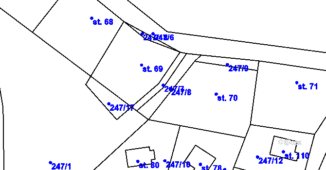 Parcela st. 247/7 v KÚ Lipka, Katastrální mapa