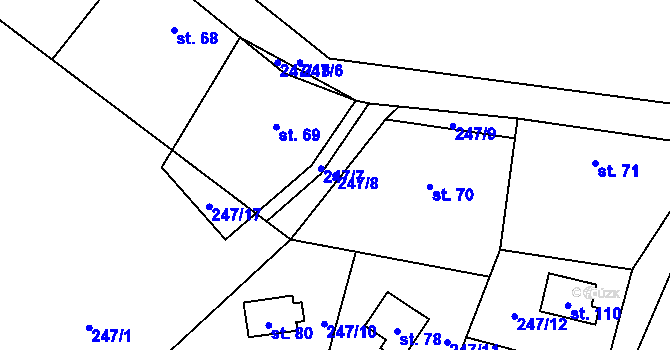 Parcela st. 247/8 v KÚ Lipka, Katastrální mapa