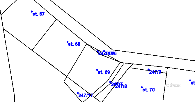 Parcela st. 247/18 v KÚ Lipka, Katastrální mapa