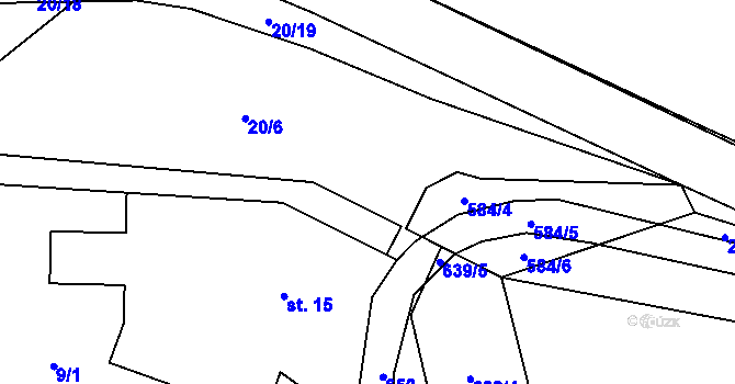 Parcela st. 14 v KÚ Travná u Horního Bradla, Katastrální mapa