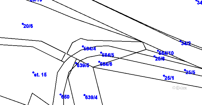 Parcela st. 584/5 v KÚ Travná u Horního Bradla, Katastrální mapa