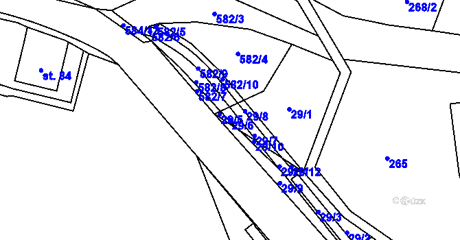 Parcela st. 29/6 v KÚ Travná u Horního Bradla, Katastrální mapa