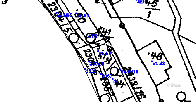 Parcela st. 51 v KÚ Horní Branná, Katastrální mapa