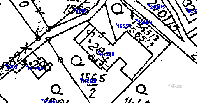 Parcela st. 280 v KÚ Horní Branná, Katastrální mapa
