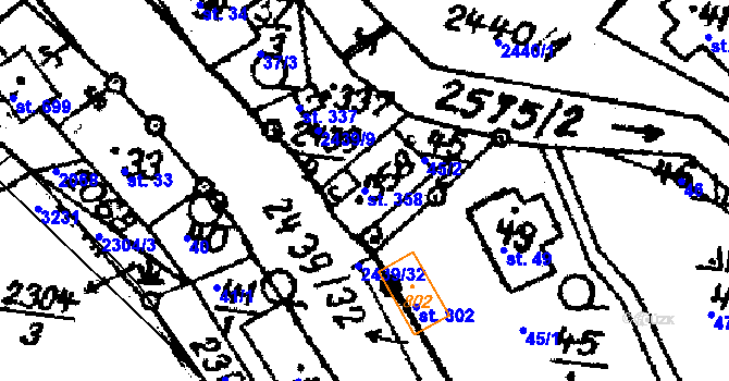 Parcela st. 358 v KÚ Horní Branná, Katastrální mapa