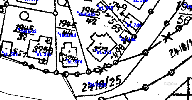 Parcela st. 373 v KÚ Horní Branná, Katastrální mapa