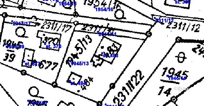 Parcela st. 483 v KÚ Horní Branná, Katastrální mapa