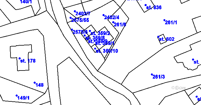 Parcela st. 536 v KÚ Horní Branná, Katastrální mapa