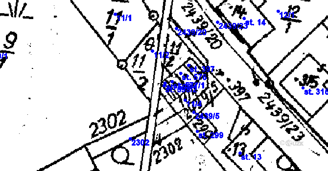 Parcela st. 598/2 v KÚ Horní Branná, Katastrální mapa
