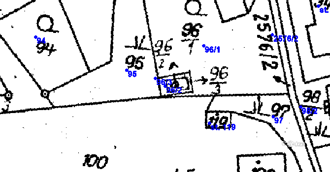 Parcela st. 96/2 v KÚ Horní Branná, Katastrální mapa