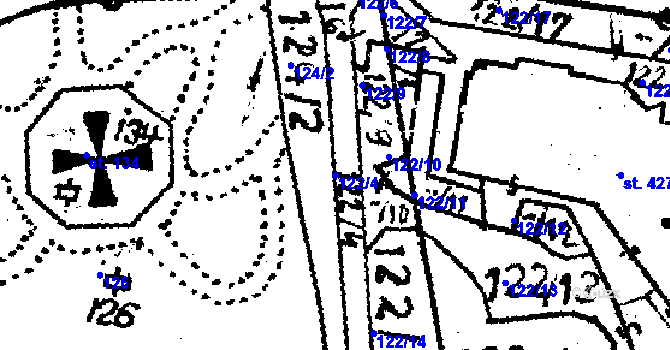 Parcela st. 122/4 v KÚ Horní Branná, Katastrální mapa