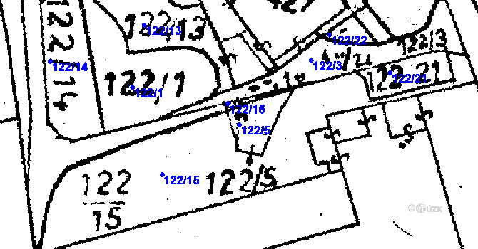 Parcela st. 122/5 v KÚ Horní Branná, Katastrální mapa