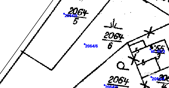 Parcela st. 2064/6 v KÚ Horní Branná, Katastrální mapa