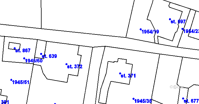 Parcela st. 2311/14 v KÚ Horní Branná, Katastrální mapa