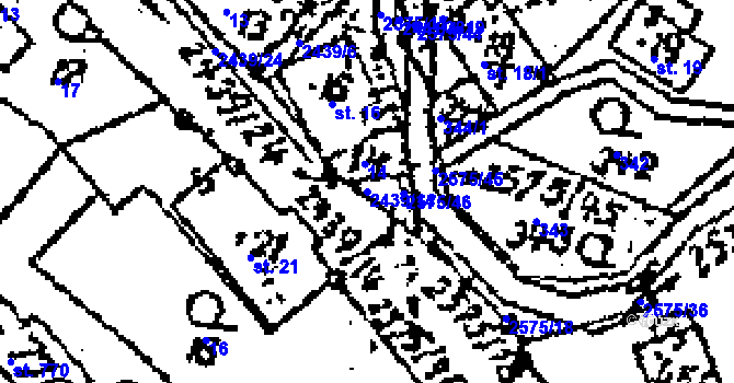 Parcela st. 2439/14 v KÚ Horní Branná, Katastrální mapa