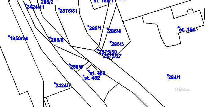 Parcela st. 2575/27 v KÚ Horní Branná, Katastrální mapa