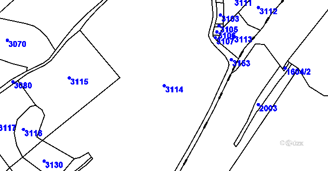 Parcela st. 3114 v KÚ Horní Branná, Katastrální mapa