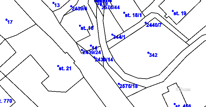 Parcela st. 2575/46 v KÚ Horní Branná, Katastrální mapa