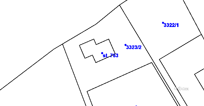 Parcela st. 753 v KÚ Horní Branná, Katastrální mapa