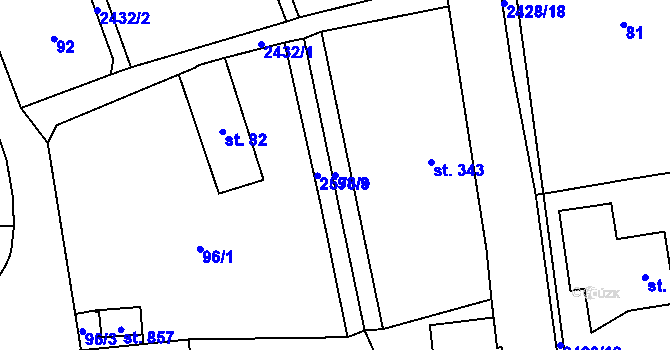 Parcela st. 98/3 v KÚ Horní Branná, Katastrální mapa