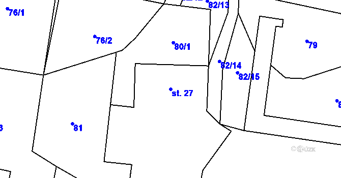 Parcela st. 27 v KÚ Horní Brusnice, Katastrální mapa