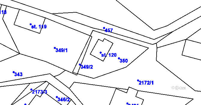 Parcela st. 120 v KÚ Horní Brusnice, Katastrální mapa