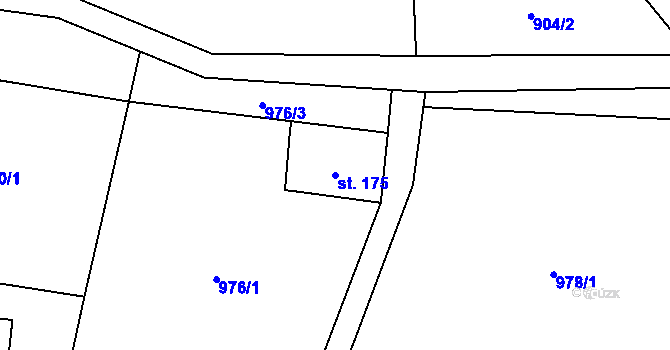 Parcela st. 175 v KÚ Horní Brusnice, Katastrální mapa