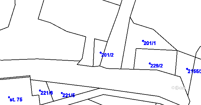 Parcela st. 201/2 v KÚ Horní Brusnice, Katastrální mapa