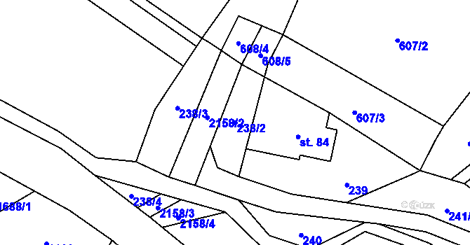 Parcela st. 238/2 v KÚ Horní Brusnice, Katastrální mapa