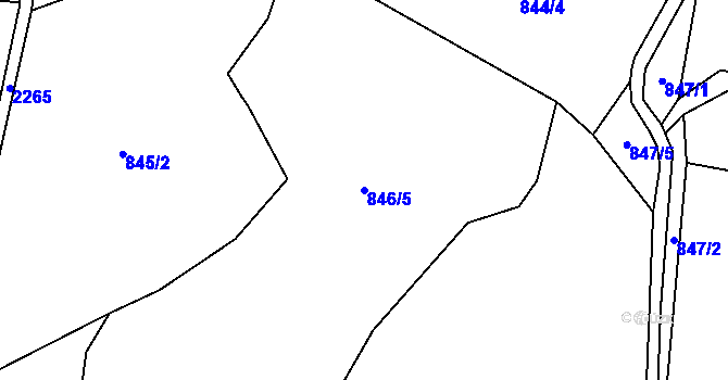 Parcela st. 846/5 v KÚ Horní Brusnice, Katastrální mapa