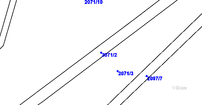 Parcela st. 2071/2 v KÚ Horní Brusnice, Katastrální mapa