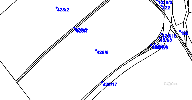 Parcela st. 428/8 v KÚ Horní Brusnice, Katastrální mapa