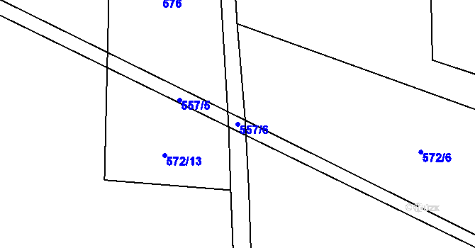 Parcela st. 557/6 v KÚ Horní Brusnice, Katastrální mapa