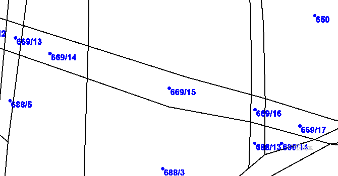 Parcela st. 669/15 v KÚ Horní Brusnice, Katastrální mapa