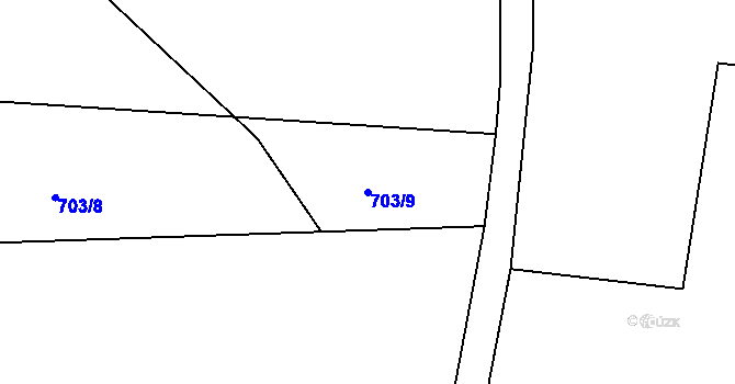 Parcela st. 703/9 v KÚ Horní Brusnice, Katastrální mapa