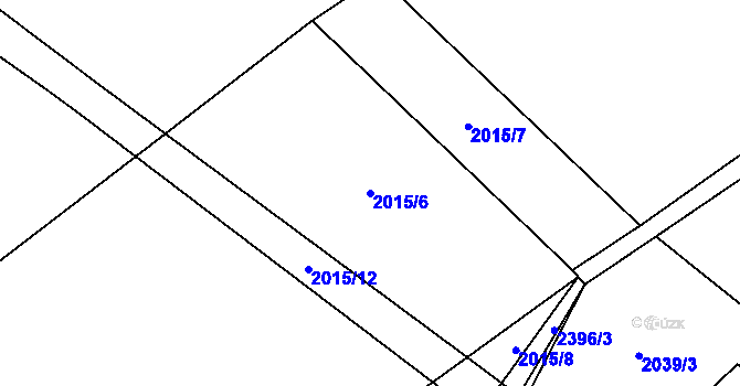 Parcela st. 2015/6 v KÚ Horní Brusnice, Katastrální mapa